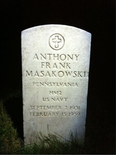 Headstone Front of Anthony Masakowski. Arlington National Cemetery.