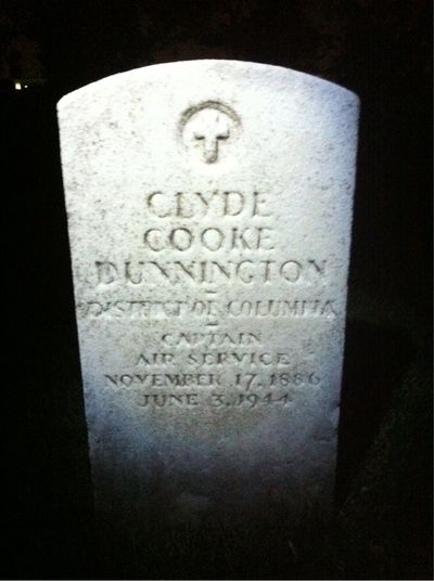 Headstone Front of Clyde Dunnington. Arlington National Cemetery.