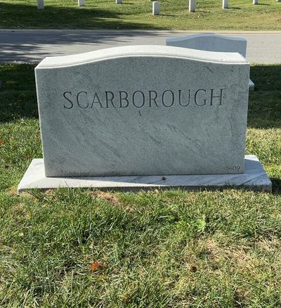 Headstone Back of Frances Scarborough. Arlington National Cemetery.