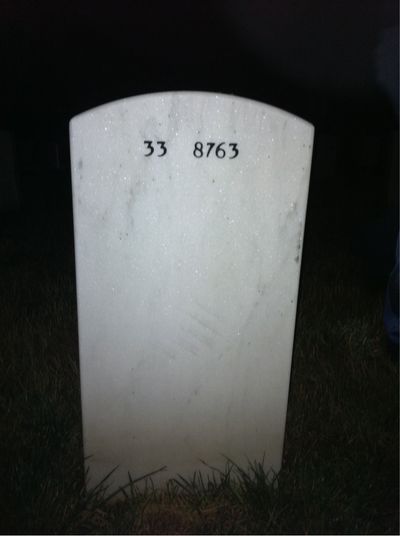 Headstone Back of Jerome Israel. Arlington National Cemetery.
