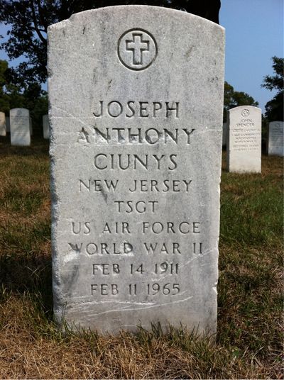 Headstone Front of Gertrude Ciunys. Arlington National Cemetery.