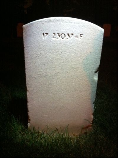 Headstone Back of Elizabeth Lambert. Arlington National Cemetery.
