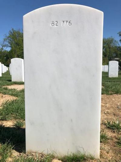 Headstone Back of Russell Benjamin Bridgham. Arlington National Cemetery.