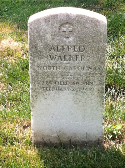 Headstone Front of Alfred Walker. Arlington National Cemetery.