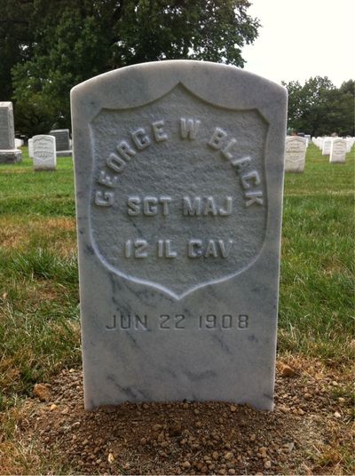 Headstone Front of George Black. Arlington National Cemetery.