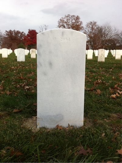 Headstone Back of Fred Jones. Arlington National Cemetery.