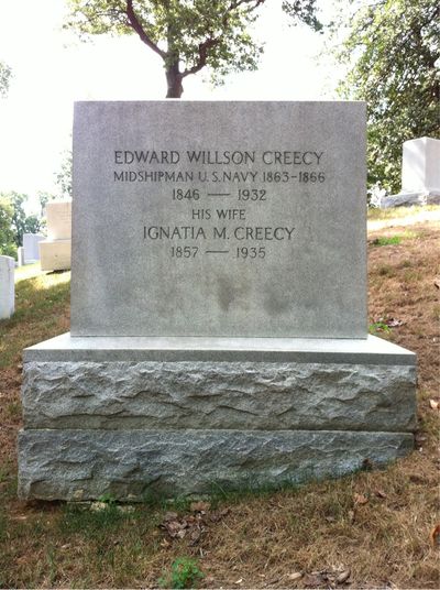 Headstone Front of Edward Creecy. Arlington National Cemetery.
