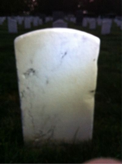 Headstone Back of Ashton Fletcher. Arlington National Cemetery.