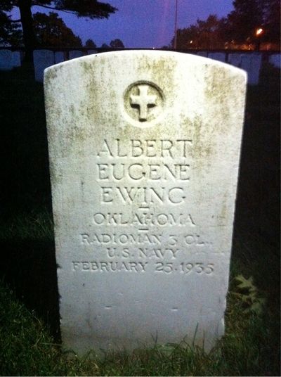 Headstone Front of Albert Ewing. Arlington National Cemetery.