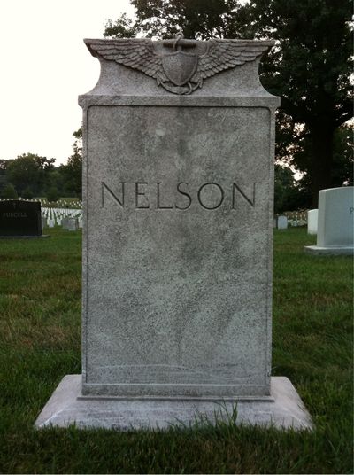 Headstone Back of Addis Nelson. Arlington National Cemetery.