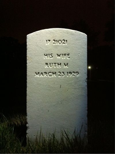 Headstone Back of Edward May. Arlington National Cemetery.