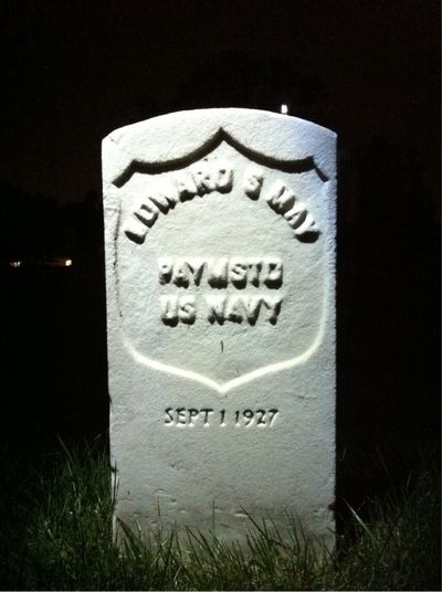 Headstone Front of Edward May. Arlington National Cemetery.