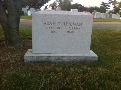 Headstone Front of Adam Heilman. Arlington National Cemetery.