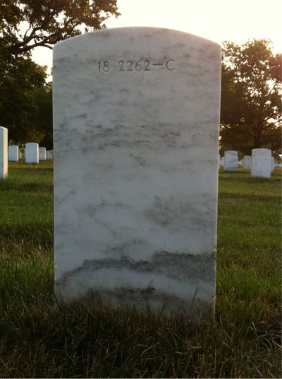 Headstone Back of Andrew Taylor. Arlington National Cemetery.