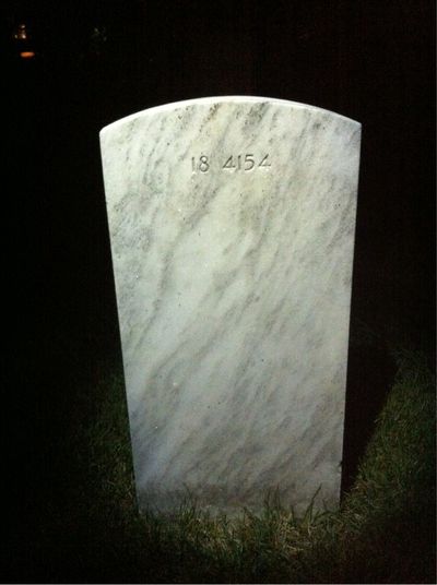 Headstone Back of Clarence Humphries. Arlington National Cemetery.