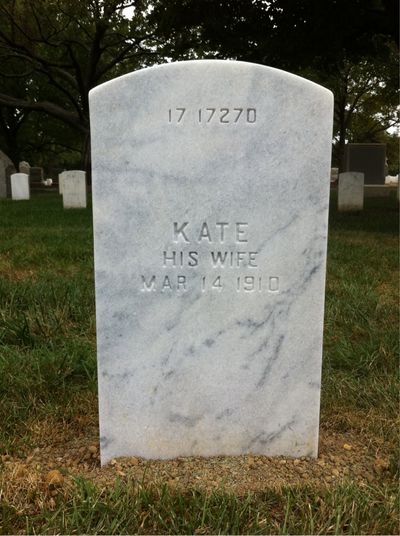 Headstone Back of George Black. Arlington National Cemetery.
