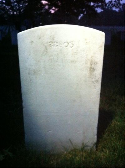Headstone Back of Albert Ewing. Arlington National Cemetery.