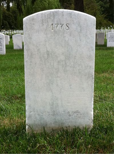 Headstone Back of George Barbour. Arlington National Cemetery.