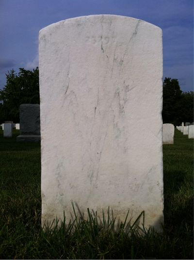 Headstone Back of Charles Hunt. Arlington National Cemetery.