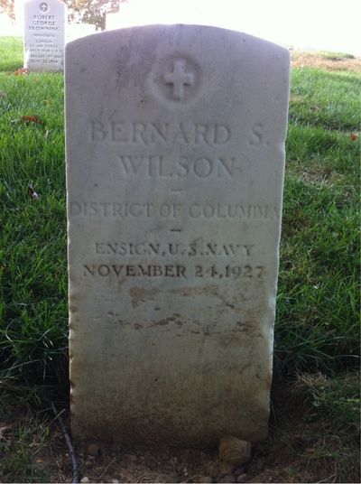 Headstone Front of Bernard Wilson. Arlington National Cemetery.