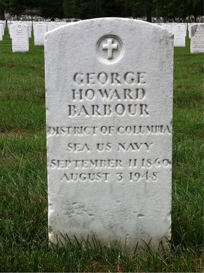 Headstone Front of George Barbour. Arlington National Cemetery.