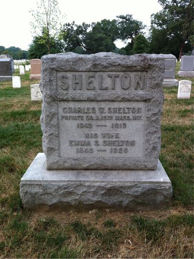 Headstone Front of Charles Shelton. Arlington National Cemetery.