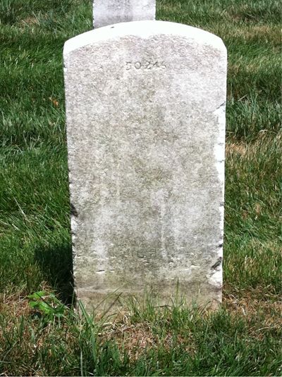 Headstone Back of Alfred Walker. Arlington National Cemetery.