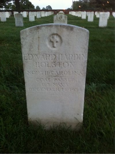 Headstone Front of Edward Holston. Arlington National Cemetery.