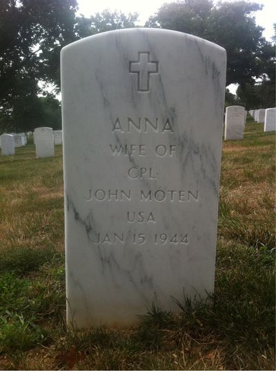 Anna Moten — Headstone Front