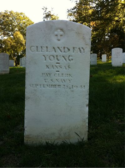 Headstone Front of Cleland Young. Arlington National Cemetery.
