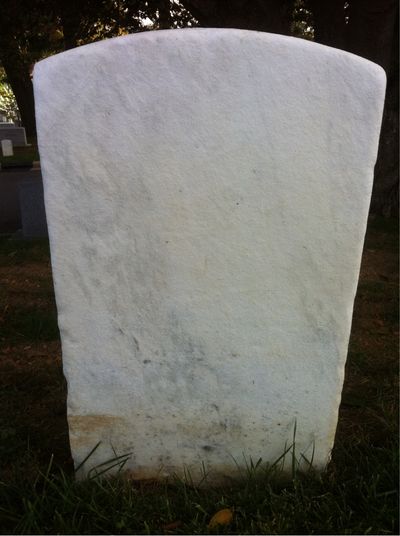 Headstone Back of Bernard Wilson. Arlington National Cemetery.