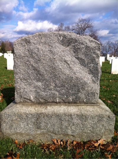 Headstone Back of Ephraim Pannebaker. Arlington National Cemetery.