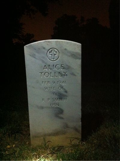 Headstone Front of Alice Smith. Arlington National Cemetery.