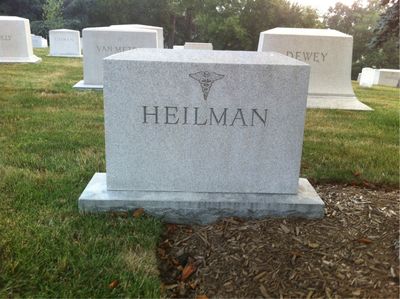 Headstone Back of Adam Heilman. Arlington National Cemetery.