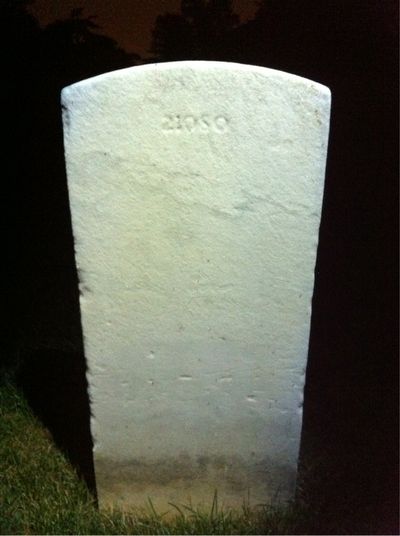 Headstone Back of Christopher Teeling. Arlington National Cemetery.